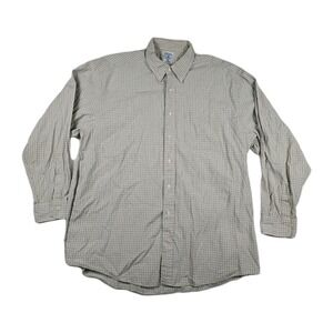 Brooks Brothers‎ Sport Shirt Men's Size XL Green Tan Button Down Plaid
